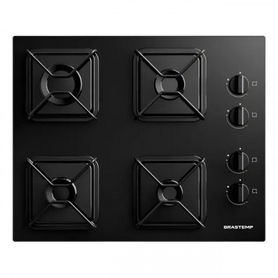 Cooktop Brastemp a Gás 4 Bocas com Grades de Ferro - BDD61BE: cooktop a gás compacto e resistente