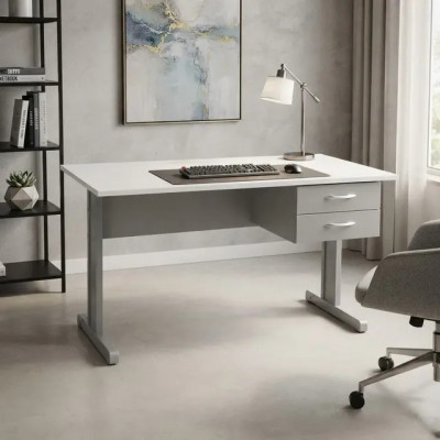 Escrivaninha Mesa De Escritório Home Office 2 Gavetas — solução com armazenamento integrado