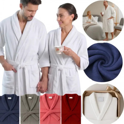 Roupão Adulto Microfibra Unissex para Banho - Branco P