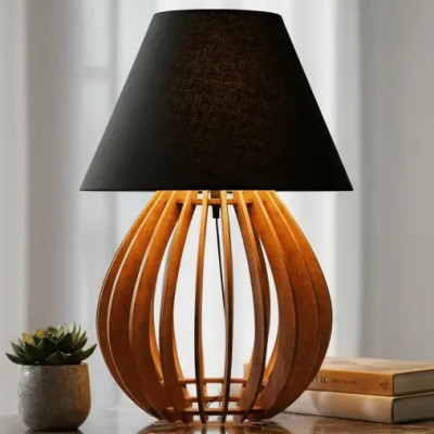 Abajur Luminária De Mesa Cabeceira Quarto Sala Escritório Marrom Preto 127/220v — Review