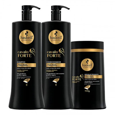 Haskell Cavalo Forte — Kit Shampoo, Condicionador e Máscara 1L