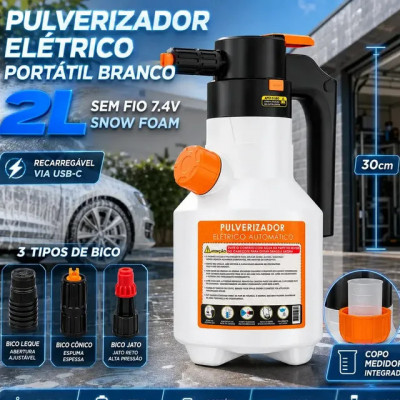 Pulverizador Elétrico de Espuma 2L VERUNTO — para lavagem automotiva e jardim