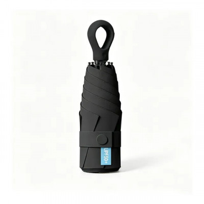 Mini Guarda-chuva Fps50+ Proteção Uv Portátil Feminino Viage Preto — Compacto com proteção solar