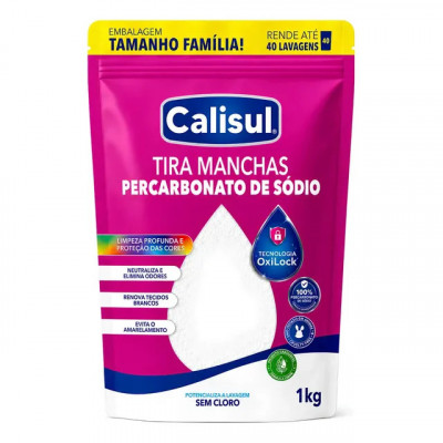 Percarbonato De Sódio 100% Puro Tira Manchas Alvejante - 1kg Calisul: ação de limpeza concentrada
