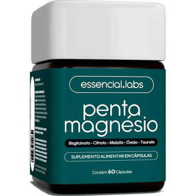 PENTA MAGNÉSIO: combinação de cinco formas de magnésio em 60 cápsulas