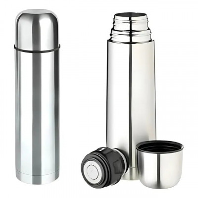 Garrafa Térmica Inox 500ml Camping Viagem Café Água — Metálico Original