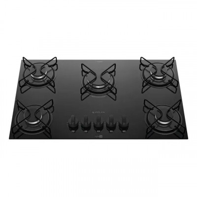 Cooktop 5 Bocas Atlas Agile Up com Mesa De Vidro – preto, a gás e bivolt