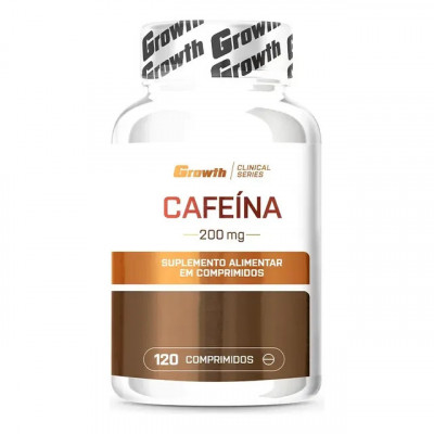 Cafeína 200mg 120 Comprimidos Growth Supplements — dose concentrada em comprimidos
