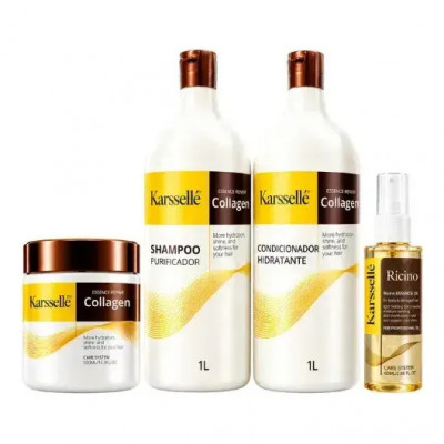 Kit Karssellé Shampoo 1l + Condicionador 1l + Máscara 500g — kit completo de cuidados capilares