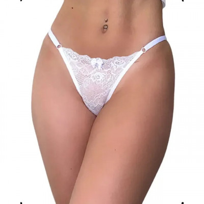 Kit 10 Calcinha De Renda Tanga Fio Lingerie Forro De Algodão — Kit com acabamento em renda