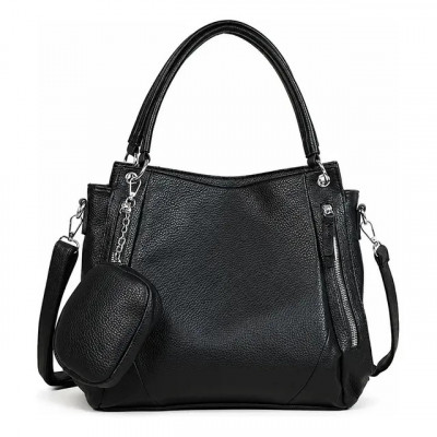 Bolsa Transversal TOMI IMTO Feminina Preta de Couro Sintético com Alça Ajustável