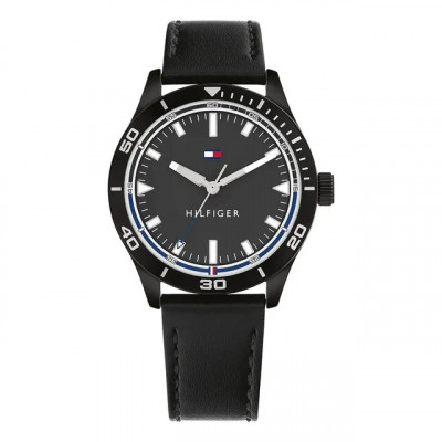 Relógio Tommy Hilfiger Toc Masculino em Couro Preto 1791819 — visual sóbrio e identificação clara