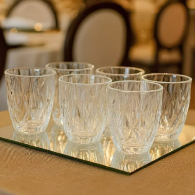 Jogo 6 Copos Vidro Diamante 300ml