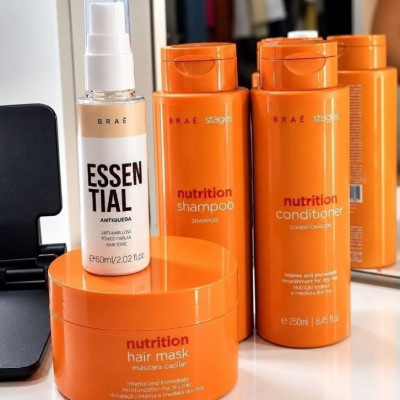 Kit Braé Stages Nutrition Shampoo,cond,másc + Essential