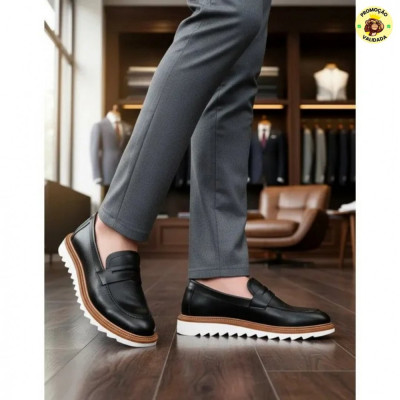 Sapato Mocassim Loafer Gugi Tratorado Conforto Premium Leve