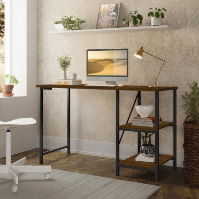 Mesa Escrivaninha Estilo Industrial Preto 1,10m