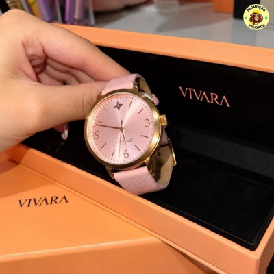 Relogio Life Vivara Couro Rose