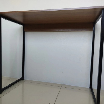 Escrivaninha Industrial Mesa Estudo Aço MDF