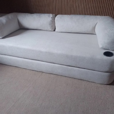 🛋️  Sofá Cama Orbe 1,90m Xpand Tech Tecido Boucle Cama Inbox Cinza ou Bege