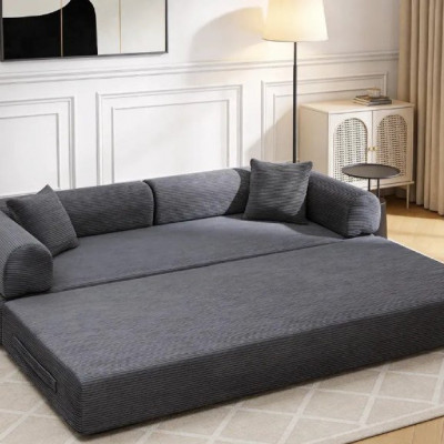🛋️ Sofá Cama Modular de Veludo Cotelê