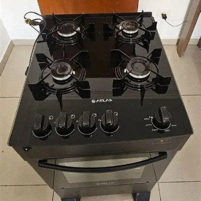 Fogão 4 Bocas com Mesa Esmaltada Atlas Mônaco Lustro