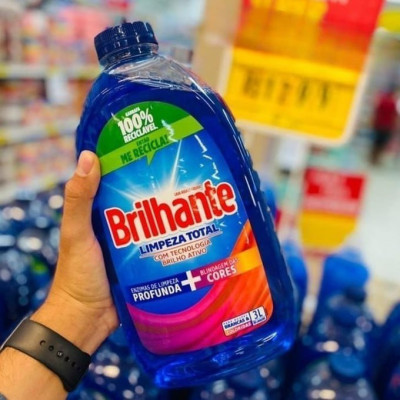 Lava Roupas Líquido Brilhante Limpeza Total 3L