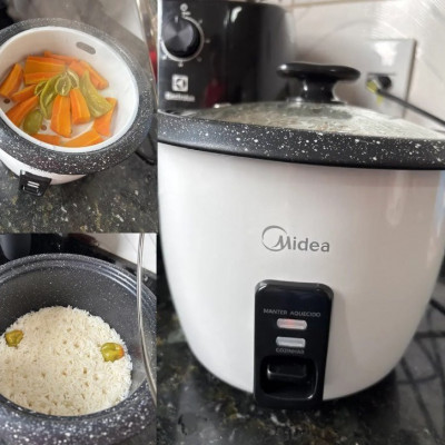 Panela de Arroz Elétrica Midea 7 Xícaras Tampa de Vidro 127V