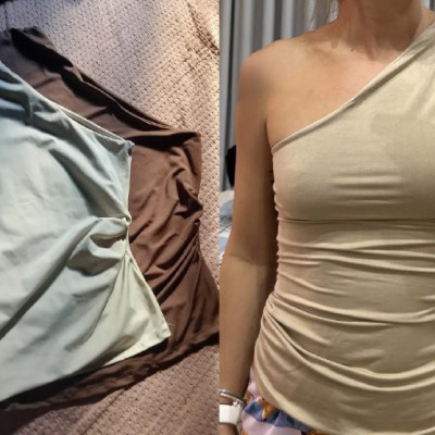Kit 2 Blusa Feminina Elegante Mula Manga Assimétrica Casual