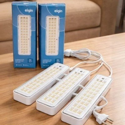 Luminárias Emergência Elgin Recarregável Lampada 30 Leds