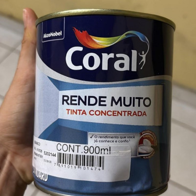 Tinta Acrílica Rende Muito Fosco Branco 900ml Coral