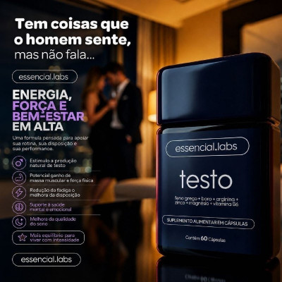 💪 TADALAFILA CONSCIENTE Testo Essencial Precursor da Testosterona 60caps