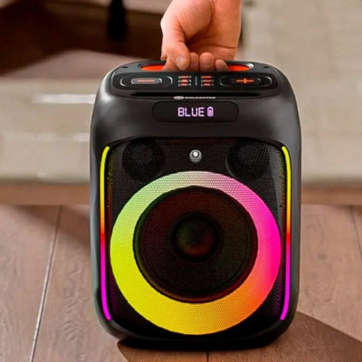 Caixa De Som Bluetooth Portátil Karaokê Rgb