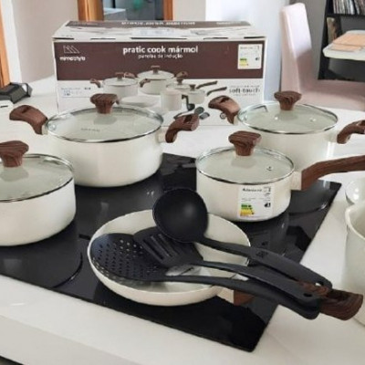 Jogo de Panelas Com 10 Peças Mimo Style Pratic Cook Mármol
