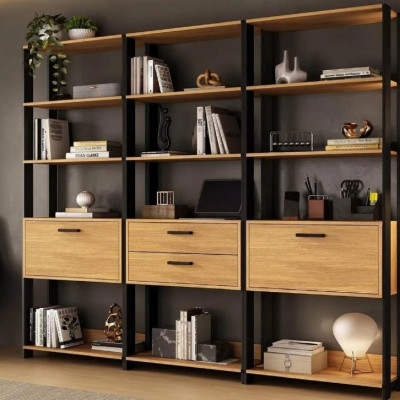 Estante de Escritório Modulada 2 Portas 2 Gavetas 219cm