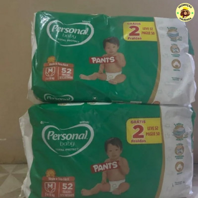 Fralda Baby Total Protect Pants Média, 52 Unidades