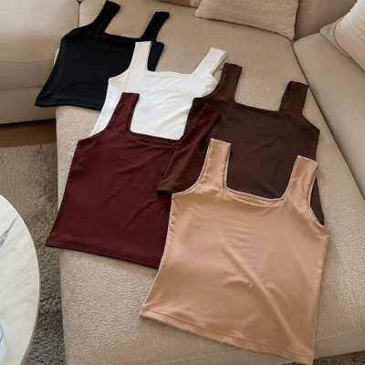 Blusa Regata Decote Quadrado Alça Grossa