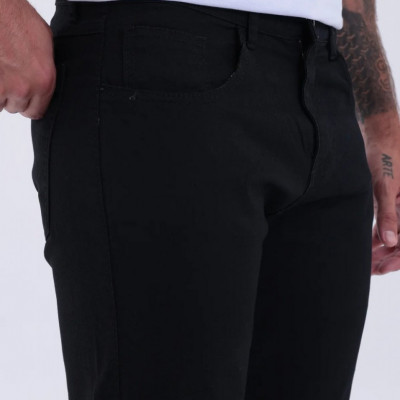 Calça Skinny Preta Masculina Jeans com Elastano