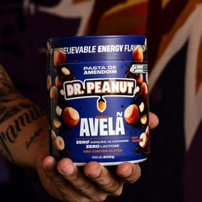 Pasta de Amendoim com Whey Dr. Peanut, Avelã, 600g