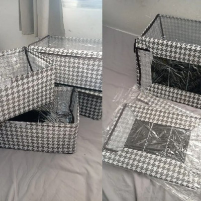 Kit 4 Caixas Organizadoras Dobráveis De Guarda Roupa