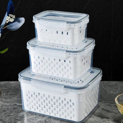 Kit 3 potes Organizador De Geladeira