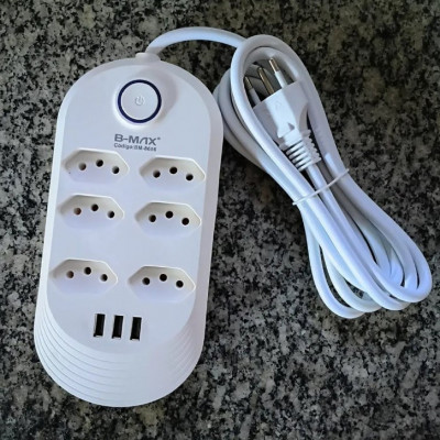 Filtro de Linha Betahome com 6 Tomadas e 3 USB para 2500W Bivolt