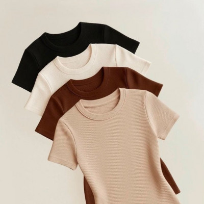 Kit com 4 Blusas Ribana Canelado
