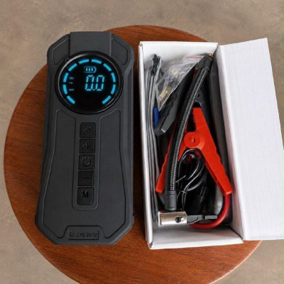 Kit Compressor de Ar Compacto 150 Psi + Auxiliar de Partida + Powerbank