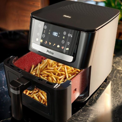 Air Fryer Philco 6,5L Visor Glass e Redstone 1700W - 127v