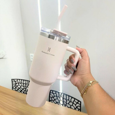 Copo Térmico Gigante 1,2l Inox C/ Canudo