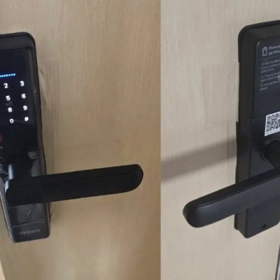 Fechadura Eletrônica Digital Tuya com Biometria, Senha, Cartão IC e App Bluetooth LAZORO