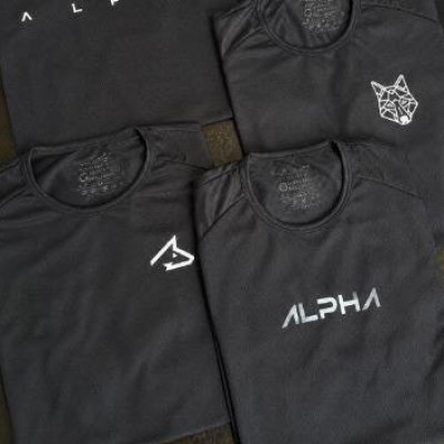 Kit 5 Camisetas Dry Fit All Black Alpha