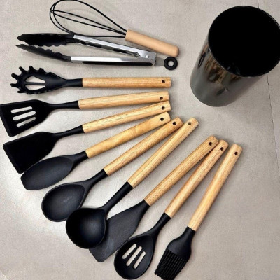 🥄 KIT COMPLETO PARA SUA COZINHA Kit com 12 Utensílios De Cozinha Silicone