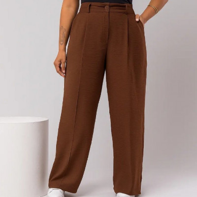Calça Feminina Plus Size Wide Leg