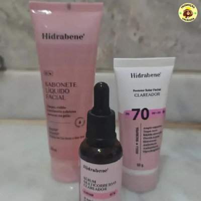 Kit Hidrabene Linha Clareadora Sabonete Serum e Protetor FPS 70